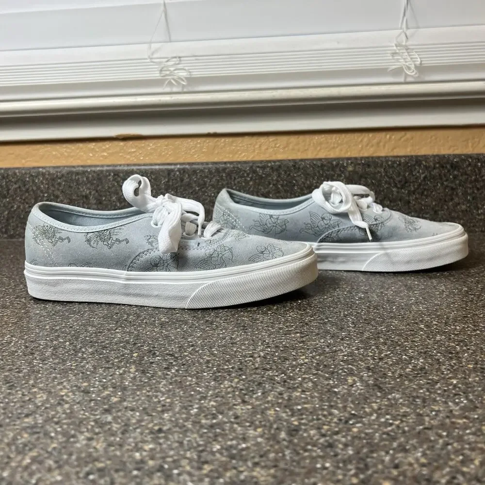 Vans Authentic Love You To Death Sky Blue Suede Womens 7 Lace Up Men 5.5 Sneaker
